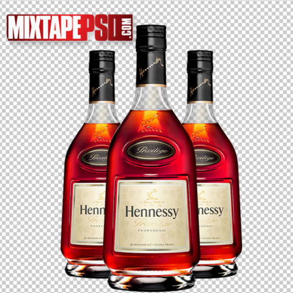 3 Hennessy Bottles PNG