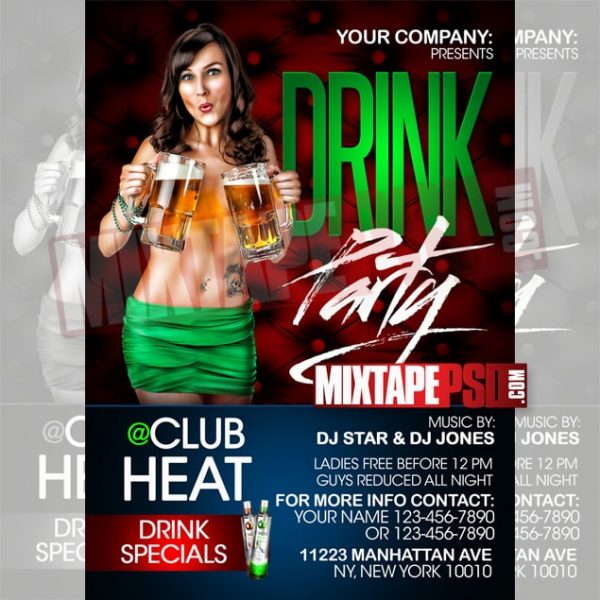 Free Flyer Template Drink Party