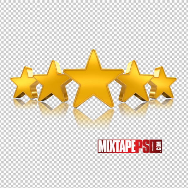5 Gold Stars PNG