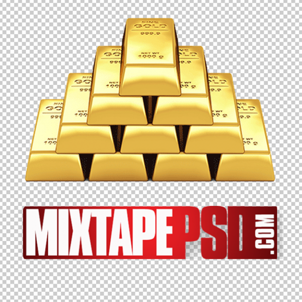 Stacked Gold Bars PNG 2