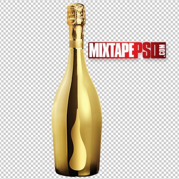 Gold Champagne Bottle PNG