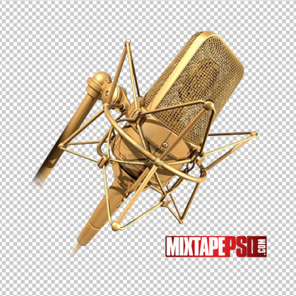 Gold Microphone PNG