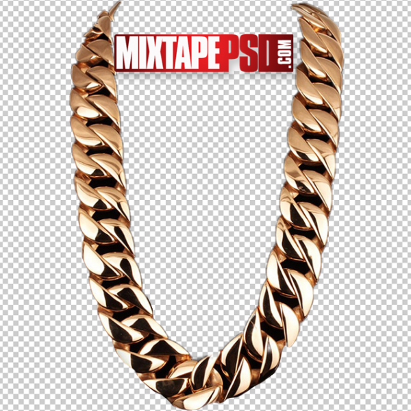 Heavy Cuban Link Gold Chain PNG