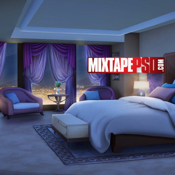 Night Hotel Bedroom Background - Graphic Design | MIXTAPEPSDS.COM