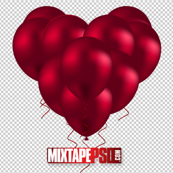 Red Balloon Heart PNG
