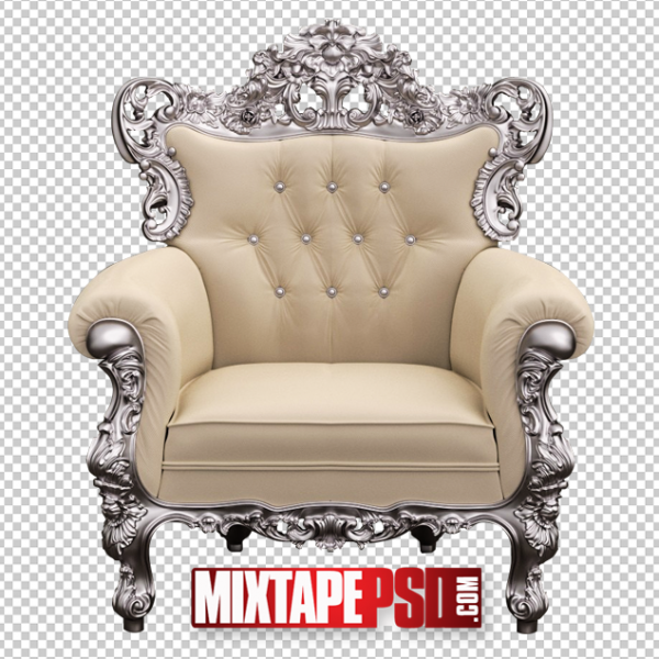 Silver Creme Chair PNG
