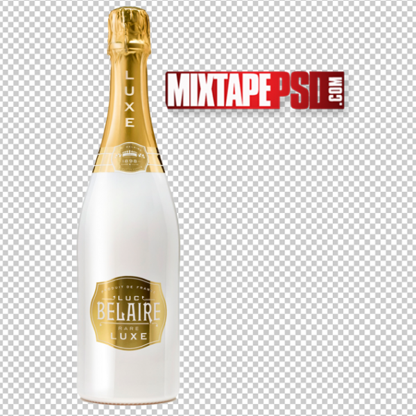 White and Gold Belaire Luxe Bottle PNG