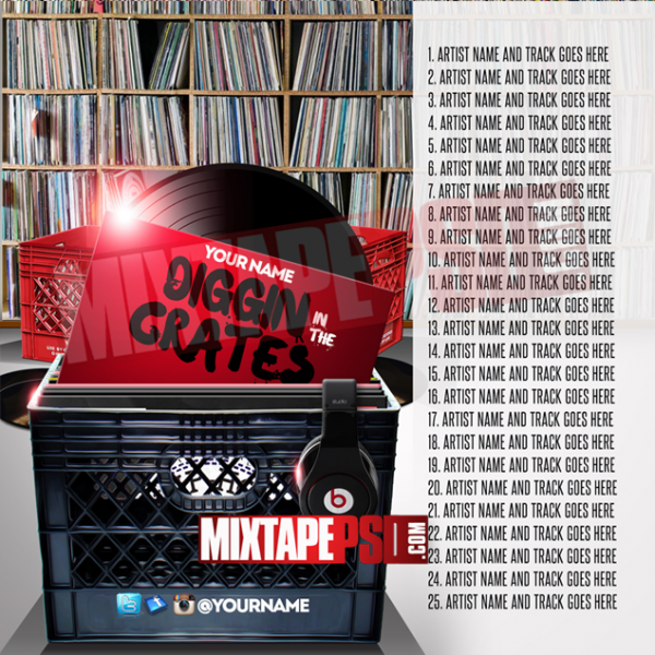 Mixtape Cover Template Digging in the Crates 2 w Track List, Album Covers, Graphic Design, Graphic Designer, How to Make a Mixtape Cover, Mixtape, Mixtape cover Maker, Mixtape Cover Templates, Mixtape Covers, Mixtape Designer, Mixtape Designs, Mixtape PSD, Mixtape Templates, Mixtapepsd, Mixtapes, Premade Mixtape Covers, Premade Single Covers, PSD Mixtape, Custom Mixtape