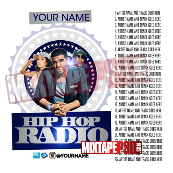 Mixtape Cover Template Hip Hop Radio 19 w Track Listing
