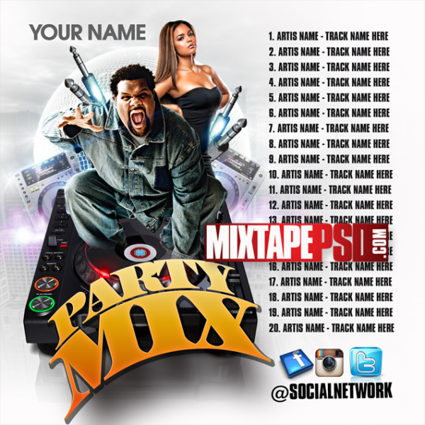 Mixtape Template Party Mix w Tracklist 2, Album Covers, Graphic Design, Graphic Designer, How to Make a Mixtape Cover, Mixtape, Mixtape cover Maker, Mixtape Cover Templates, Mixtape Covers, Mixtape Designer, Mixtape Designs, Mixtape PSD, Mixtape Templates, Mixtapepsd, Mixtapes, Premade Mixtape Covers, Premade Single Covers, PSD Mixtape, Custom Mixtape