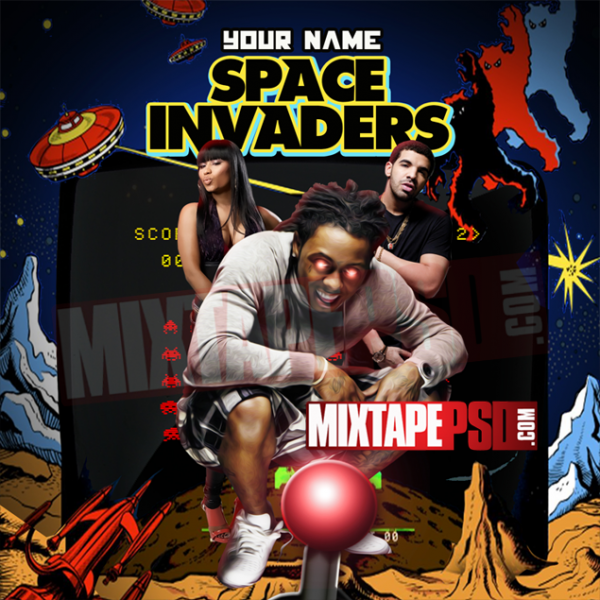 Mixtape Cover Template Space Invaders