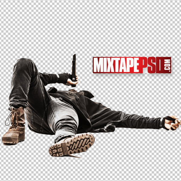 Man Holding Microphone Laying Down Cut PNG