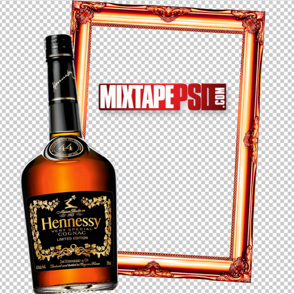 Hennessy Liquor Bottle Gold Frame