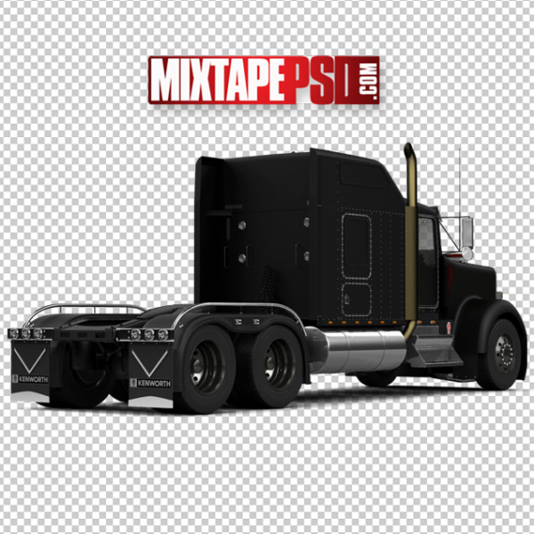 Black Rear 18 Wheeler Bed Trailer Truck