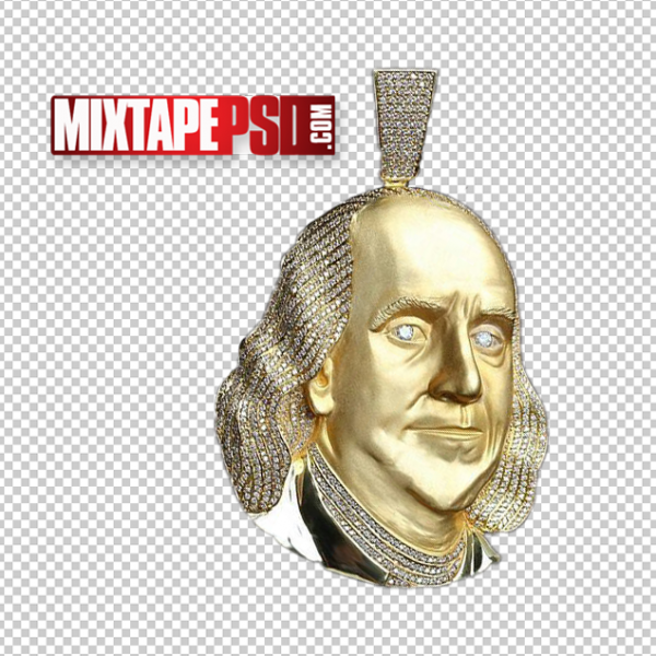Benjamin Franklin Gold Money Symbol Pendant