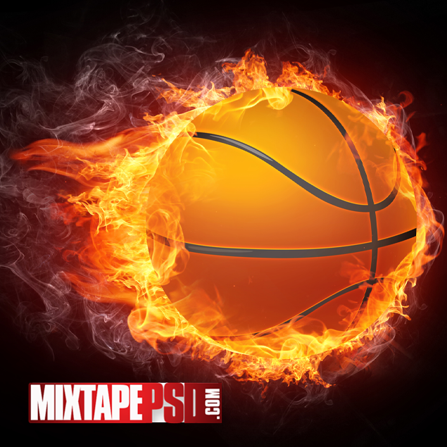 HD Basketball on Fire Wallpaper - Graphic Design | MIXTAPEPSDS.COM