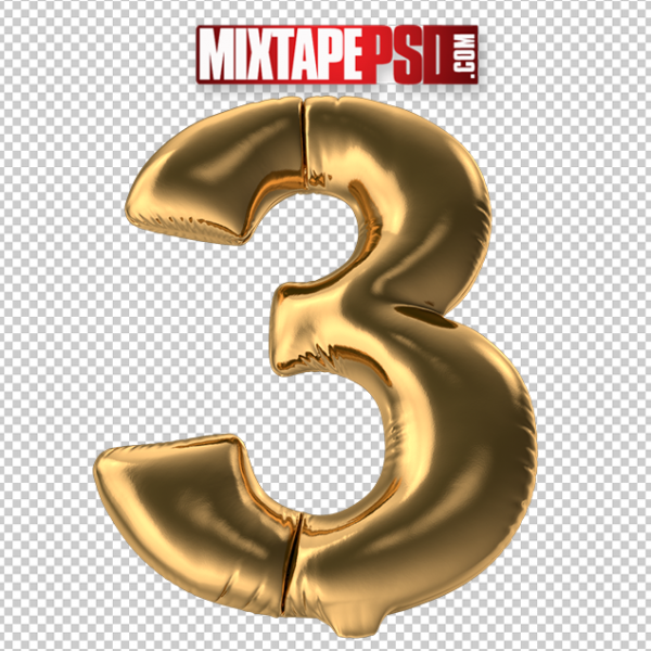 HD Gold Foil Balloon Number 3