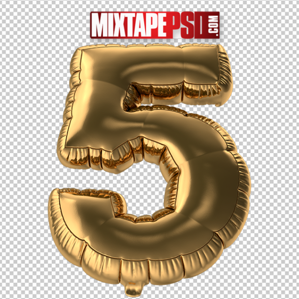 HD Gold Foil Balloon Number 5