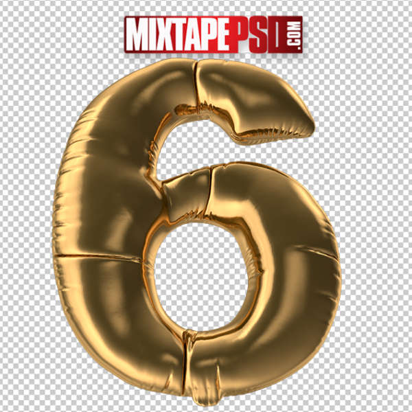 HD Gold Foil Balloon Number 6