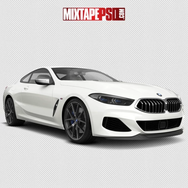 2020 White BMW 8 Series Angle