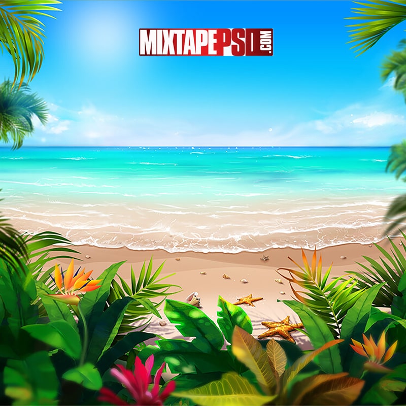 Tropical Beach Background - Graphic Design | MIXTAPEPSDS.COM